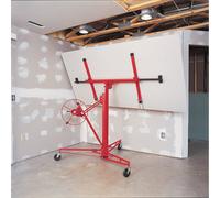 (Red) 16FT Rolling Drywall Lifter Panel Hoist Jack Tool