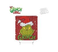 (Red, 180x180cm) Shower Curtain Christmas How The Grinch Stole Christmas With Hooks Waterproof