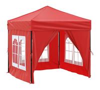 (red, 197.5 x 197.5 x 234 cm) vidaXL Folding Party Tent with Sidewall Patio Camping Gazebo Pavilion Marquee