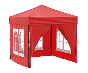 (red, 197.5 x 197.5 x 234 cm) vidaXL Folding Party Tent with Sidewall Patio Camping Gazebo Pavilion Marquee