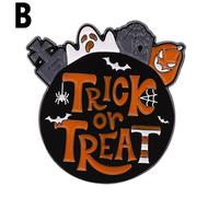 (Red) 1Pc Halloween Alloy Brooch Skull Spider Pumpkin Lapel Pins Badge Jewelry Clothing Accessories