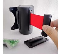 Red 2/3/5/10M Retractable Belt Barrier Wall Mount Safety Cordon Barrier with Carbon Steel Housing and Mounting Accessories/a/2M(6.6Ft)