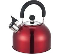 RED 2.5 LITRE STAINLESS STEEL STOVETOP HOB WHISTLING KETTLE GAS TEA COFFEE