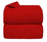 (Red) 2 Piece Egyptian Cotton Towels Large Bath Towel Sheet Super Soft Towel Bale Set