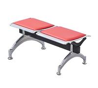 Red 2-Seat Reception Chairs, PU Cushioned Waiting Room Furniture for Office, Airport, Clinic, Hospital, Bank & Barber - Comfortable & Stylish Seating Solution