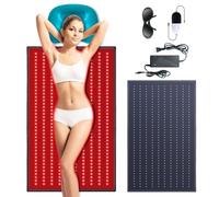 Red Light Therapy Mat with a Cozy Headrest for Enhanced Comfort: Comprised 400 Dual Wavelength (660nm & 850nm) LED Beads for Home Red Light & Infrared Therapy, 38.0''*23.6'' (Black)