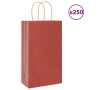 (red, 21 x 11 x 36 cm) vidaXL Paper Bags 250 pcs with Handles Brown 21x11x36 cm Paper Grocery Bag