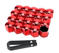 (Red, 21MM) 20pcs Car Wheel Nut Caps With Remover Tool Anti-rust Auto Hub Screw Cover Suitable For All Kinds Of Cars