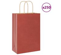 (red, 22 x 11 x 31 cm) vidaXL Paper Bags 250 pcs with Handles Brown 21x11x36 cm Paper Grocery Bag