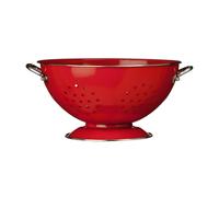 (Red) Ø 23cm Stainless Steel Colander, Dual Handles