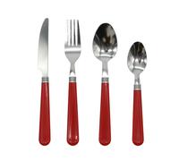 (Red, 24pc set) Cutlery Sets Red/Grey/Black PP Dishwasher Safe