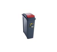 Red 25 Litre Plastic Waste Bin with Flap Lid by Wham
