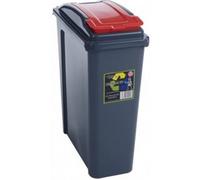 Red 25 Litre Plastic Waste Bin with Flap Lid by Wham