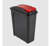 Red 25L Slimline Kitchen Bin Wham Recycling Rubbish Waste Dustbin Flip Top Lid