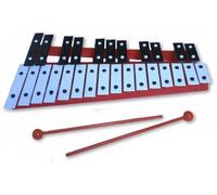 Red 27 Key Chromatic Glockenspiel Xylophone - Notes Engraved into Metal Keys by 1To1Music