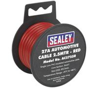 Red 27A Thick Wall Automotive Cable - 2.5M Reel - Single Core - Pvc Insulated