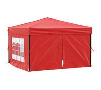 (red, 291 x 291 x 245 cm) vidaXL Folding Party Tent with Sidewall Patio Camping Gazebo Pavilion Marquee