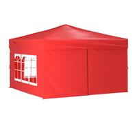 (red, 291 x 291 x 245 cm) vidaXL Folding Party Tent with Sidewall Patio Camping Gazebo Pavilion Marquee