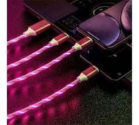 Red 3 in 1 Multi Charging Cable LED Flowing Red Light Up Charger Cable, Phone Charger Cord, Light up Charger, Micro Type-C Charging Cable, USB-C Fast USB Charger Cord for Most Smart Phone