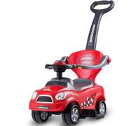 (Red) 3 in 1 Ride on Push Car, Baby Push Along Car with Parent Handle Push Bar, Horn Sound, Upgrade Safety Barrier, Toddler Slider Walker for Boys Girl