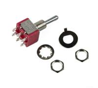 Red 3 Way Guitar for toggle Switch 6 Pin ON-OFF-ON Rocker for Electric Bass Replacement Part Metric Thread 16mm Height