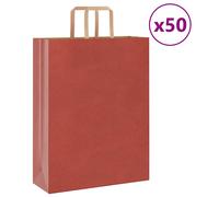 (red, 32 x 12 x 42 cm) vidaXL Paper Bags 50 pcs with Handles White 54x15x49 cm Paper Grocery Bag