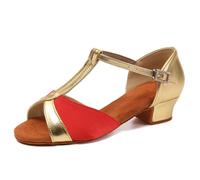 (red, 33) Girl's Dance Shoes Ladies Indoor 3.5 Heels Dance Shoes Latin Dance ChaCha Dance Shoes