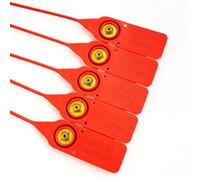 Red 380mm Plastic Security Seals. High Strength Numbered Tags Pull Ties Anti-Tamper (1000)