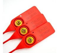 Red 380mm Plastic Security Seals. High Strength Numbered Tags Pull Ties Anti-Tamper (500)