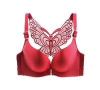 ( Red, 38D) Secrets Comfort Rose Bra Floral Secrets No Wire Bra