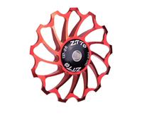 (Red) 4/5/6MM Lightweight High Strength Aluminum Alloy Ceramic Rear Paddle Guide Wheel MTB Road Bicycle Guide Roller