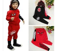 (Red, 4-5 Years) Kids Boys Marvel Spiderman Clothes Hoodie Hooded Top Pants Tracksuit Set