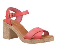 (Red, 4 (Adults')) Hush Puppies Georgia Cork Leather Women's Coral Sandals