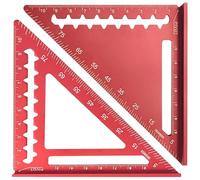 Red 4 Inch Mini Set Square, Portable Aluminum Alloy Measuring Tool with Laser Metric Scale, Wear-Resistant Rustproof Precision Speed Square for Woodworking, Construction, Carpentry & DIY Projects