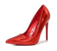 Red,4 UK,Womens High Heels Pumps Closed Pointed Toe Stiletto 4.7inch Heels Classic Office Special Dressy Wedding Pump Shoes