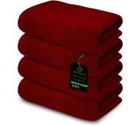(Red) 4 x Large Jumbo Bath Sheet Towels 100% Egyptian Cotton Bath Sheets Big Towels