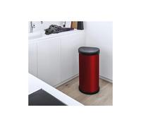 (Red) 40L Kitchen One Touch Deco Bin with Metal Effect, 70% Recycled Material