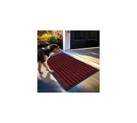 (Red, 40X60 CM) Non-Slip Rubber Door Mat Indoor Outdoor Washable Rug Heavy Duty Dirt Trapper Welcome Doormats