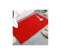(red, 40x60cm) Solid Color Bathroom Mat Bath Carpets Chenille Water Absorption Bathtub Washbasin Floor Mat Non-slip Toilet Rug Plush Foot Mat