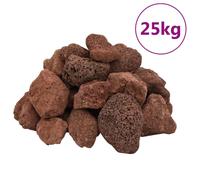 vidaXL Volcanic Rocks, Lava Accent Rocks for Aquarium, Volcanic Lava Stones for Succulents Cactus Pots Terrarium Plants Vase Fillers, 25 kg Red