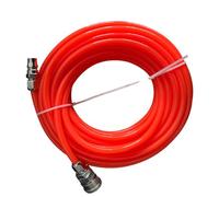 Red 5 * 8mm Air Hose Line, Heavy Duty Flexible Compressed Air Hose with Male & Female Quick Connect Couplings for Pneumatic Tools red 15m