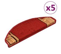 vidaXL Stair Mats Self-adhesive 5 pcs 65x21x4 cm Red