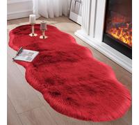 (Red) 55in Extra Large Bedroom Rugs Plush Rugs For Bedroom Rugs Bath Carpet Living Room Runner Rug Soft Comfortable Water Absorption Non Slip Thick Washable