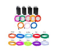 (Red, 5m) 3/5m Glow EL Wire Neon LED Strip Light Auto Flexible Rope Tube Sewable Tagled Lamp Dance Party Car Decor