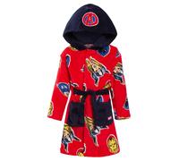 (Red, 6 Years) Avengers Dressing Gown For Boys Marvel Super Hero Kids Dress Up Hooded Bath Robe