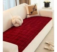 Red 60X180Cm Plush Corduroy Pet Sofa Protector - Ultra-Soft & Non-Slip