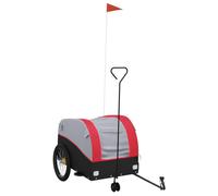 (red, 63 x 126 x 63 cm) vidaXL Bike Trailer Bicycle Cargo Trailer Bike Cart Black and Red 45 kg Iron