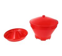 Red 6l Poultry Feeder Container for Ducks and Pigeons, PP Plastic | Simple Design, Smooth Burr Free Surface, Easy Installation and Cleaning, Quick Refilling for Farm Yards