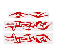 (Red) 6pcs Universal Decal Stickers Car Body Bumper Hood Flame Graphics Decals PVC
