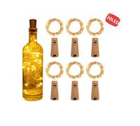 (Red) 6X 2M Wine Bottle Cork LED String Fairy Light Party